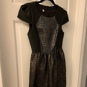 Cap-sleeve fit-and-flare cocktail dress